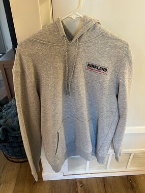 Kirkland Signature Light Gray Pullover Hoodie with Logo